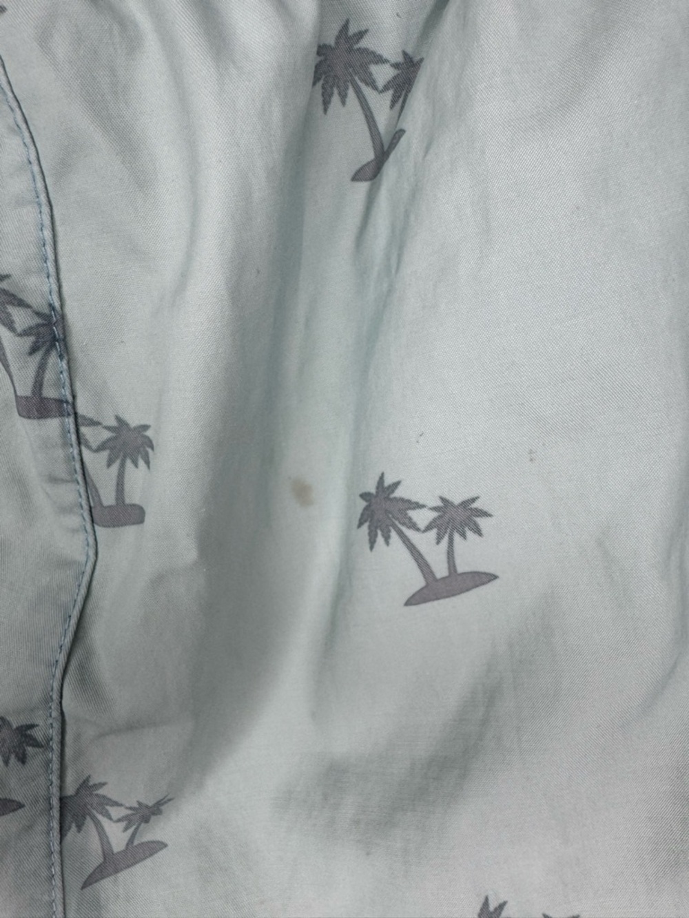 Men's Quiet Storm Light Blue Palm-Print Swim Shorts - Picture 9 of 9